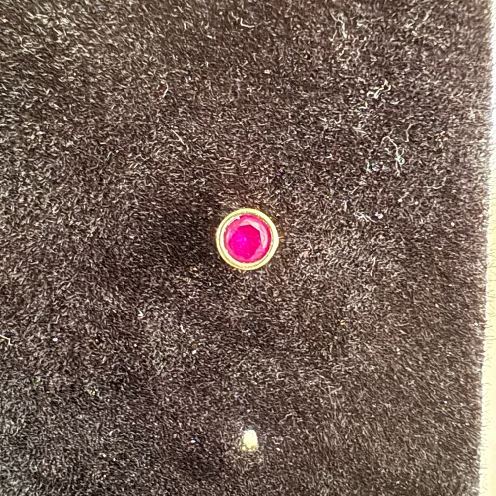 Lab Created Ruby Threaded Flatback Stud - image 2